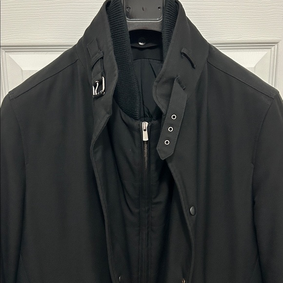 Men's Italian size 52 slim Loro Piana Storm System Wool Black Coat w/gilet - Picture 3 of 7